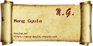 Meng Gyula névjegykártya